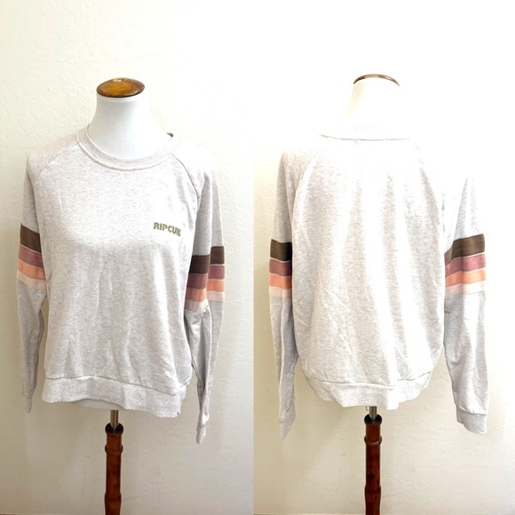Rip Curl Beige Sweatshirt with Multicolor Stripes - Picture 2 of 3